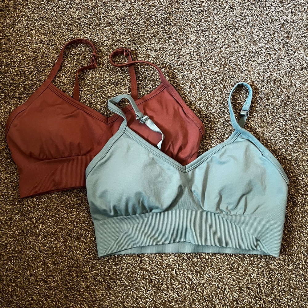 Lululemon Ebb to Street Sports Bra 8 lot orange blue